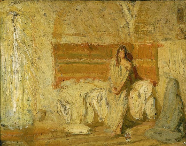 Study for The Annunciation, Henry Ossawa Tanner, oil, 1898